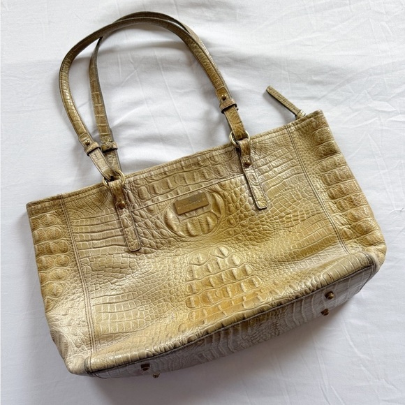 Brahmin Handbags - Brahmin Medium ASHER Tan Melbourne Croc Leather Tote Purse